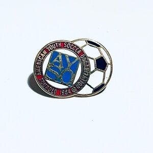 American Youth Soccer Association Enamel Pin - Blue, Red, White